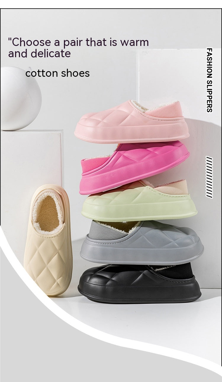 Thermal Cotton Slippers Bag Heel Indoor Home Business Casual Shoes Outdoor Wear Thick Cotton Shoes