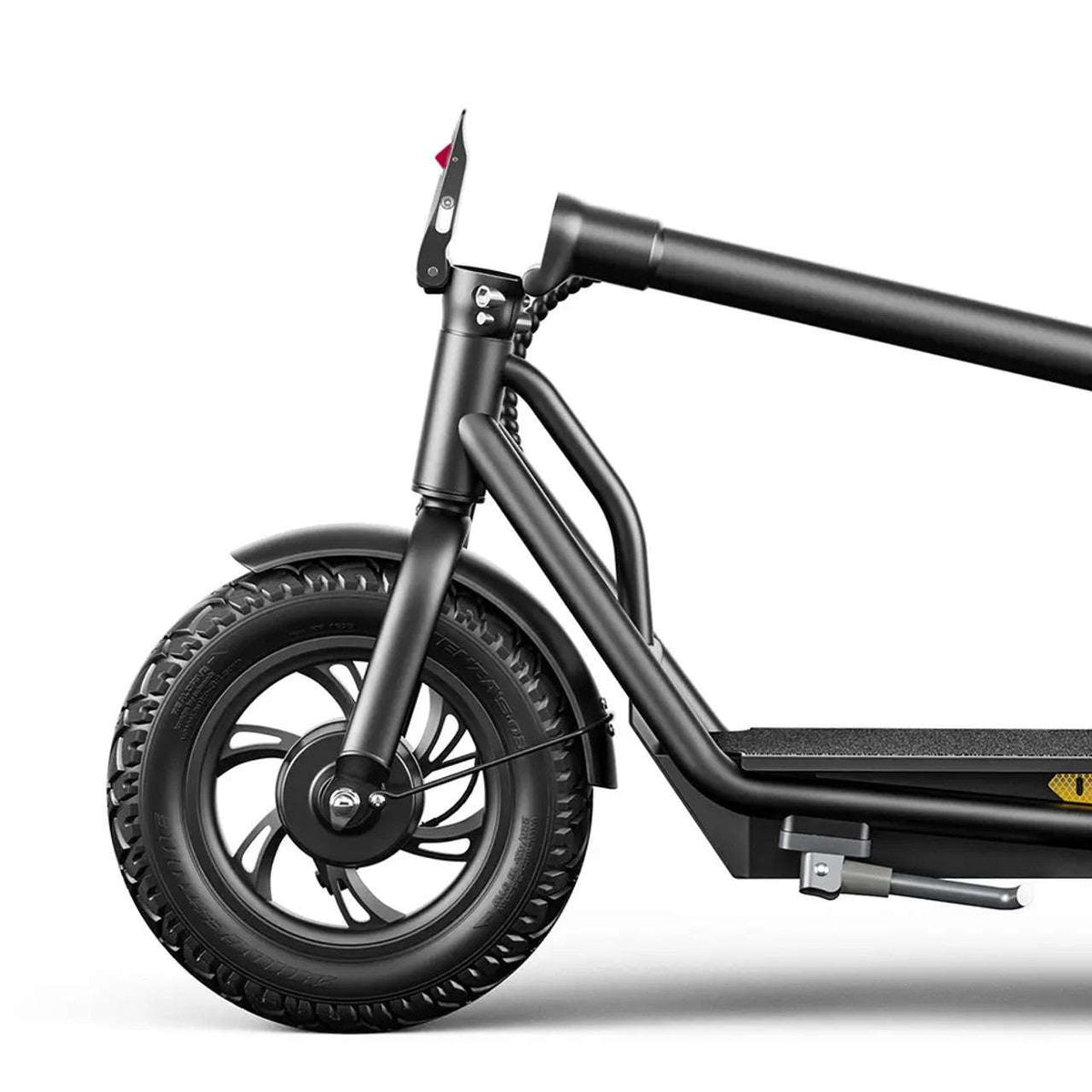 Electric scooter front wheel and fork, black 12-inch tire with spokes and fender