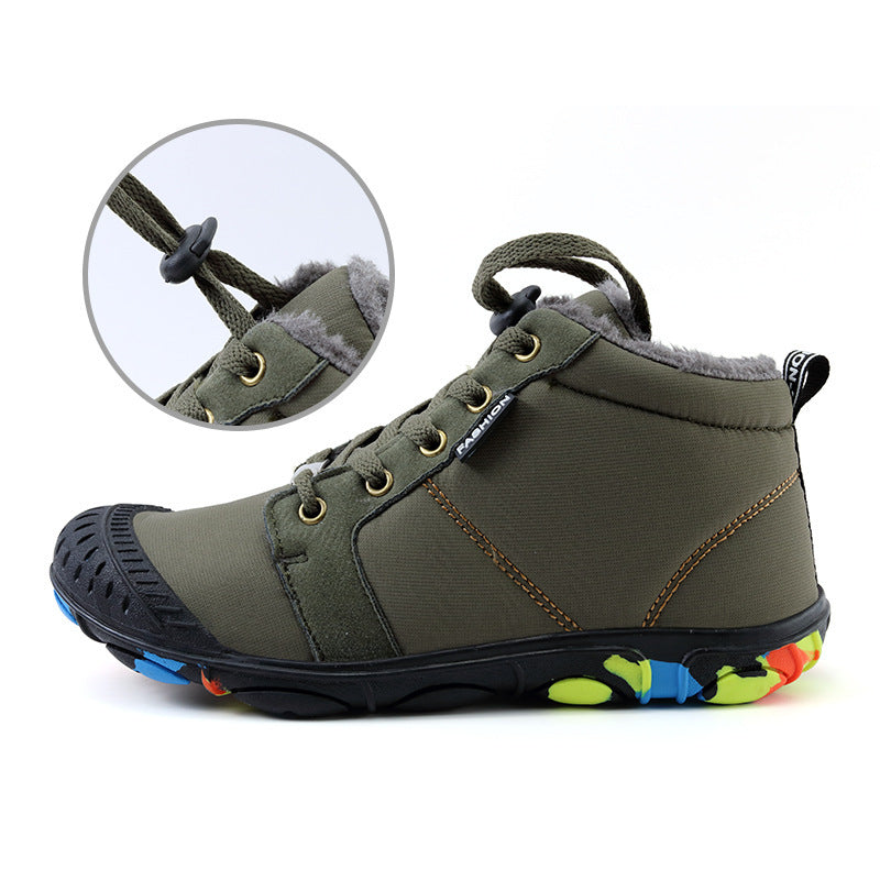 Children's Cotton Shoes Outdoor High-top Snow Boots Warm With Velvet