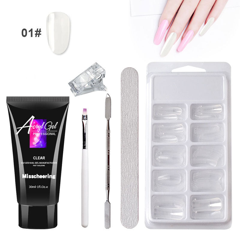 Painless Extension Gel Nail Art Without Paper Holder Quick Model Painless Crystal Gel Set - Ectron Online