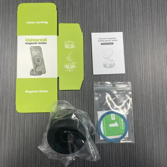Retractable Magnetic Car Phone Holder - 360° Vacuum Suction