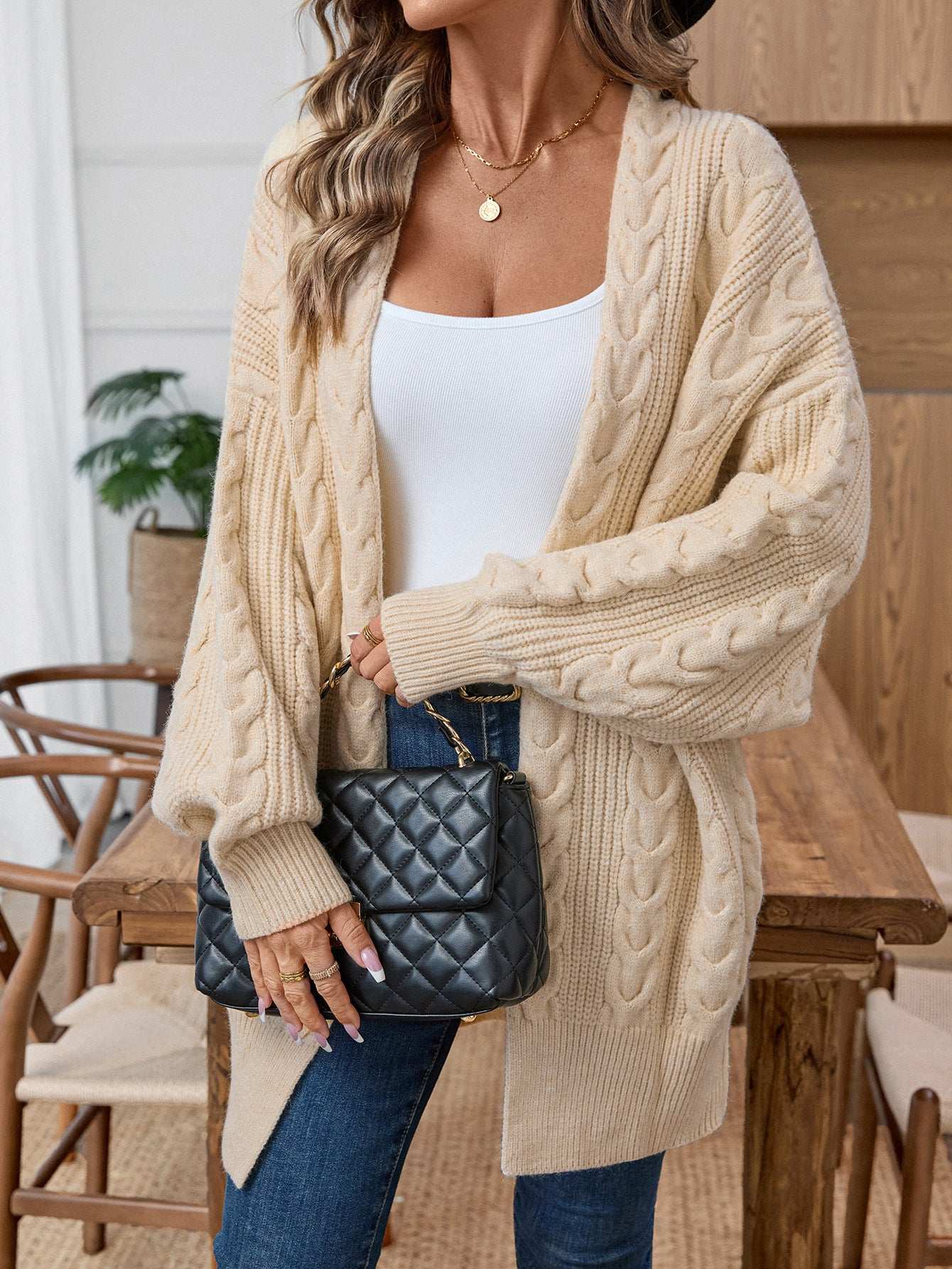 Retro Fashion Thick Loose Cable-knit Sweater