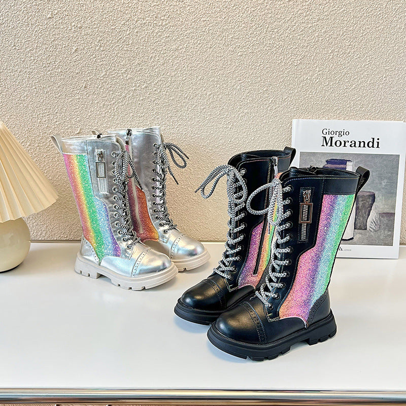 New Childrens Fashion Mid-calf Boots Soft Sole British Style
