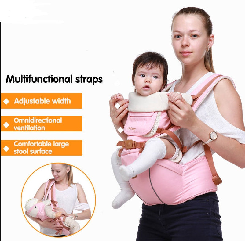 Multifunctional breathable baby carrier ergonomic baby slingshot adjustable belt newborn baby travel strap mother waist back stool - Ectron Online