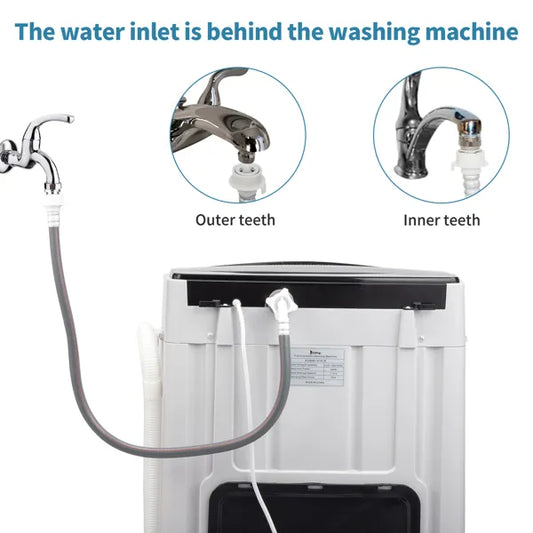Full-Automatic Top Load Portable Washing Machine - 17.8 Lbs Capacity