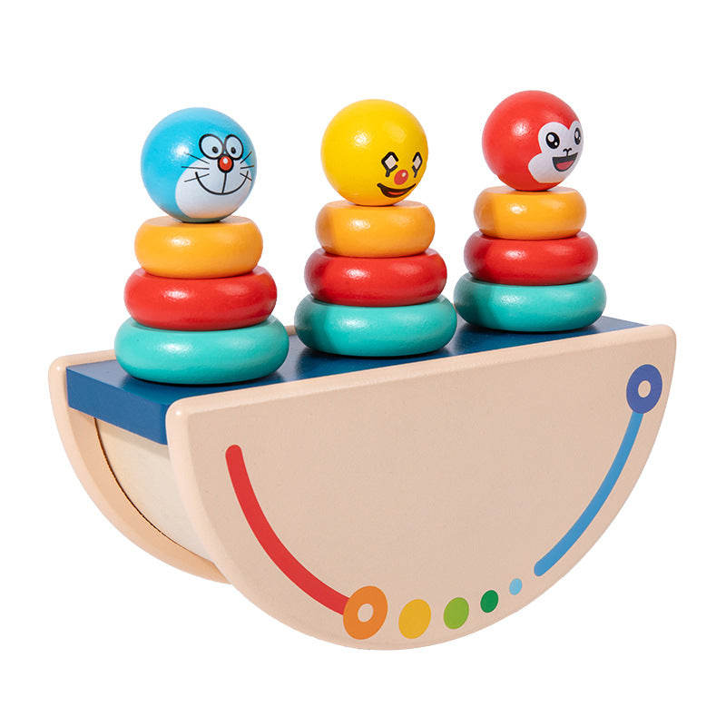 Wooden Balance Set Of Columns Children's Toys Baby Hand-Eye Coordination Logical Thinking Training Early Education Enlightenment Puzzle Building Blocks - Ectron Online