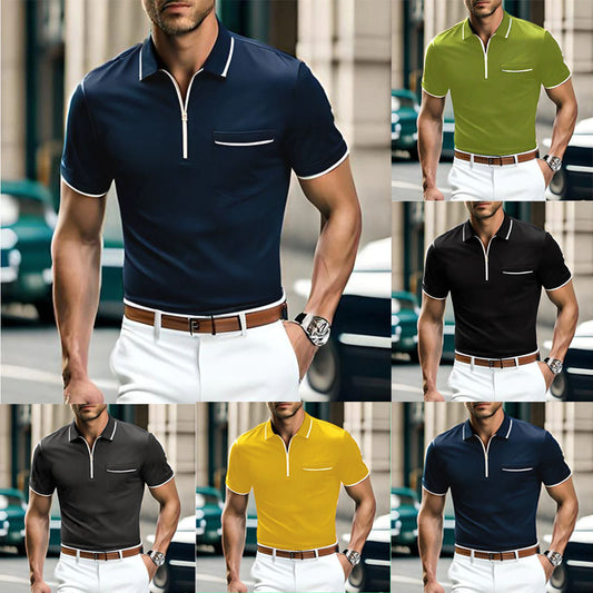 Men’s Summer Zipper Polo – Loose Fit Casual Sports Shirt Summer New Men's Zipper Loose Casual Poc | Ectron Online