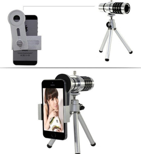 12X mobile telescope general 12 times long focal camera lens with three foot travel universal universal omnipotent - Ectron Online