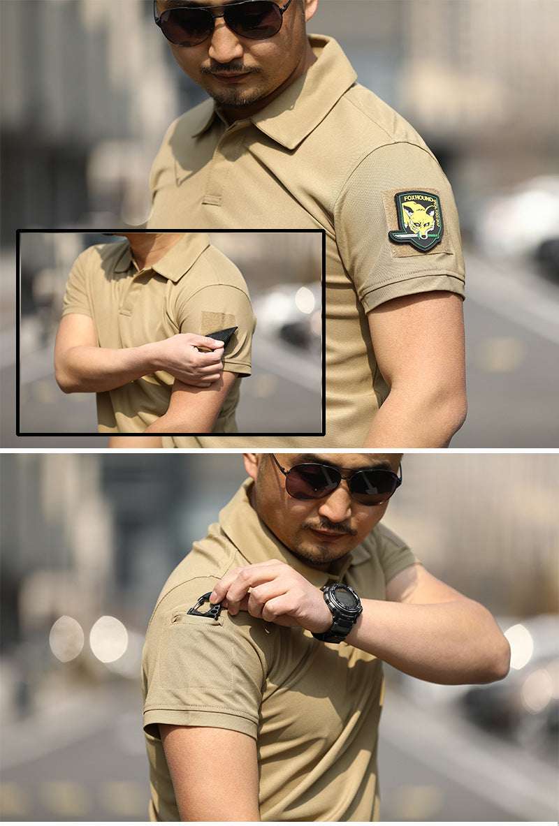 Men's Sports Loose Summer Outdoor Lapel Quick-drying T-shirt