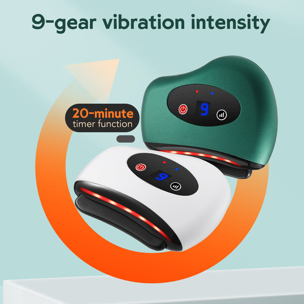 Eletric Bianstone Gua Sha Board Tools Hot Compress Heating Vibration Back Facial Massager Meridian Lymphatic Drainage Scraping Heating Vibration Scraping Neck Face Skin Lifting Removal Wrinkle Tool - Ectron Online