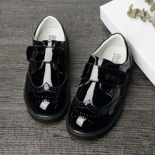 Black Leather Campus Shoes for Boys - British Style Boys Leather Shoes Student Campus Black | Ectron Online