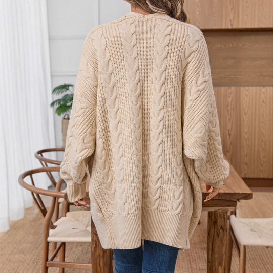 Retro Fashion Thick Loose Cable-knit Sweater