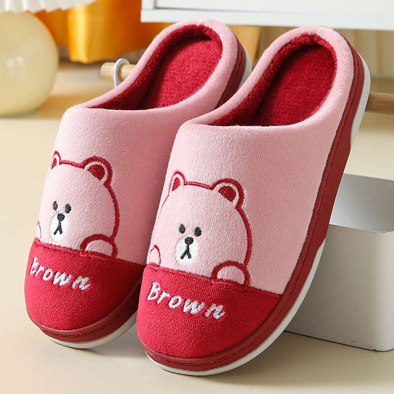 Cute Bears Plush Slippers – Warm Winter Non-slip House Shoes Cute Bears Slippers Warm Winter House Sh | Ectron Online