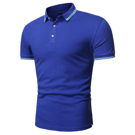 Cross-border Short-sleeved Men's Lapel Advertising Shirt Solid Color