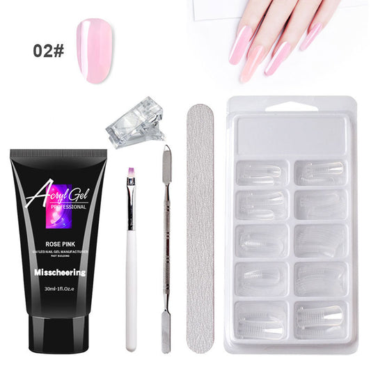 Painless Extension Gel Nail Art Without Paper Holder Quick Model Painless Crystal Gel Set - Ectron Online