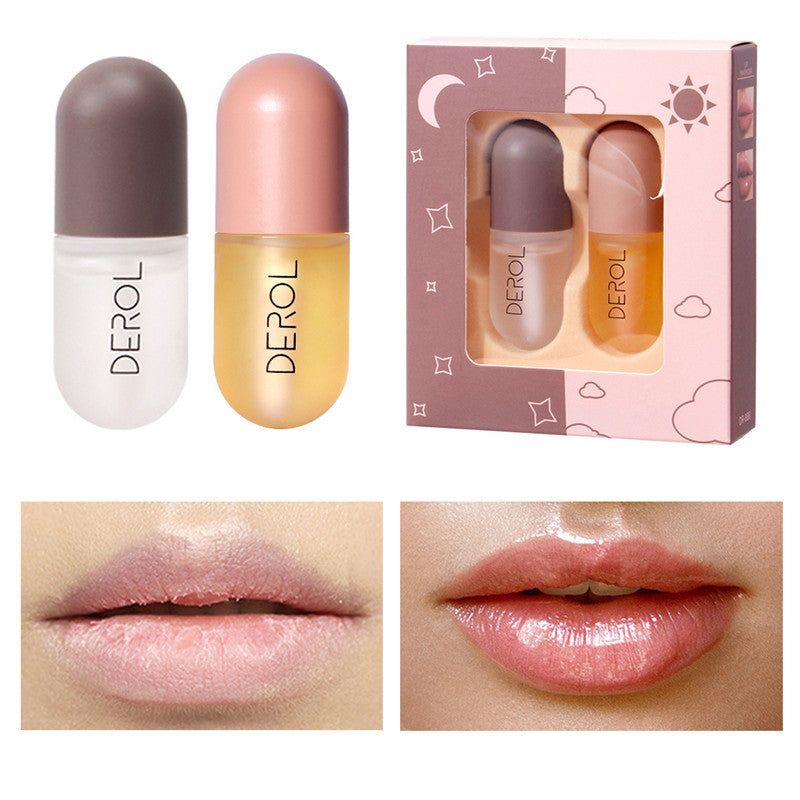 Day Night Instant Volume Lip Plumper Oil Clear Lasting Nourishing Repairing Reduce Lip Fine Line Care Lip Beauty Cosmetic - Ectron Online