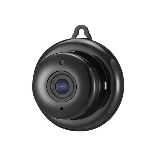 Black security camera on a white background