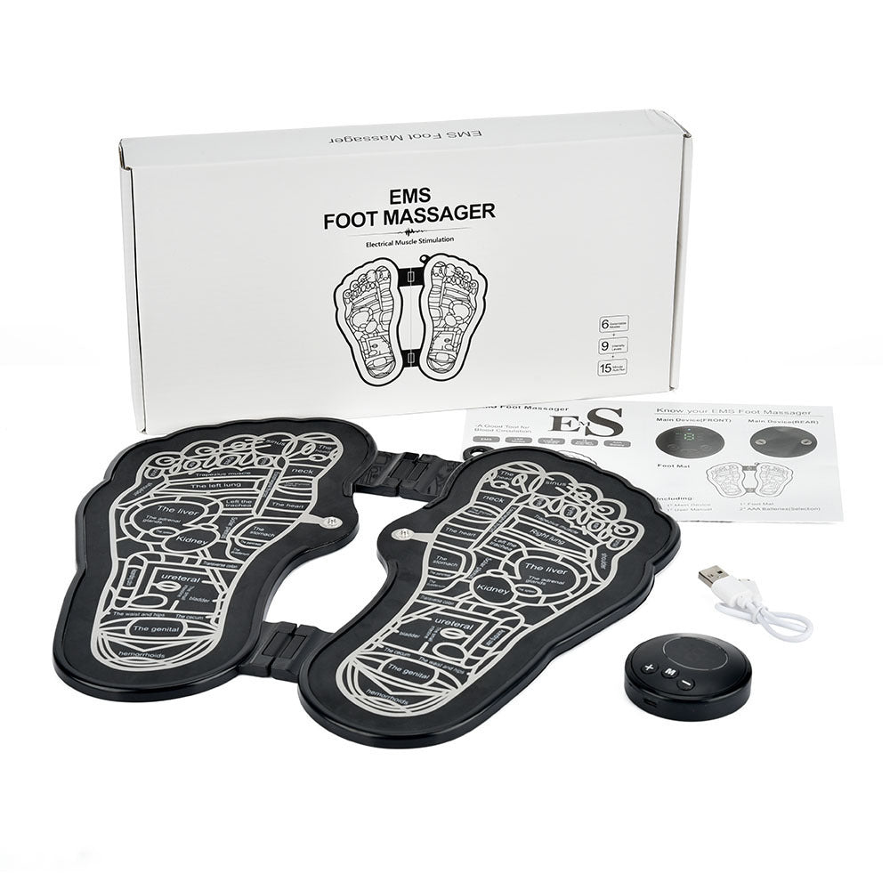 Rechargeable Foot Massage Instrument Pedicure Foot Pad EMS Pulse Foot Relaxation Massager - Ectron Online