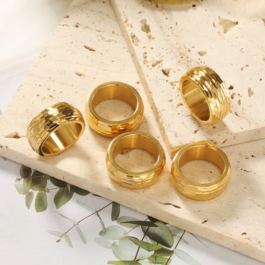 Wind 18K Gold Plating Irregular Pattern Ring For Women