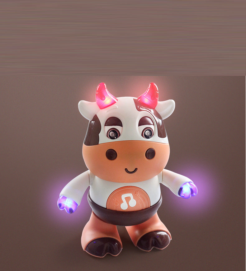 Singing and dancing cute little cow Music light swing dancing robot electric doll Baby children's toys - Ectron Online