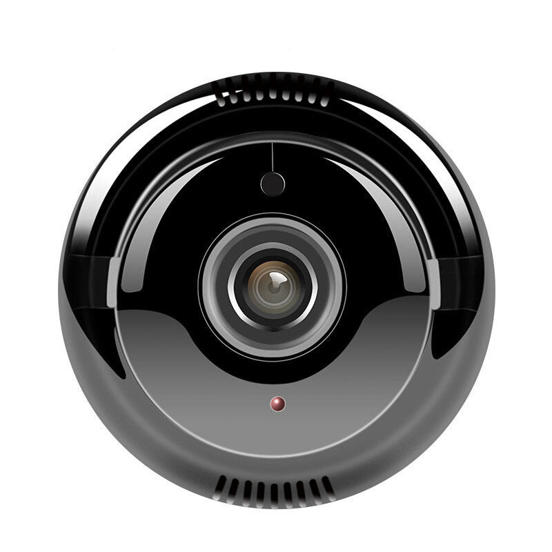Black security camera on a white background
