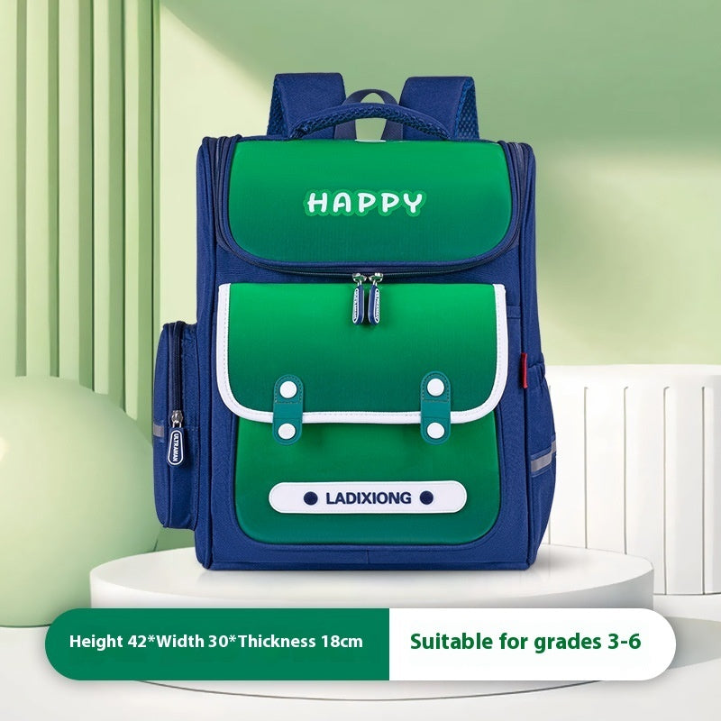 British Style Lightweight And Large Capacity Spine Protection Children's Schoolbag