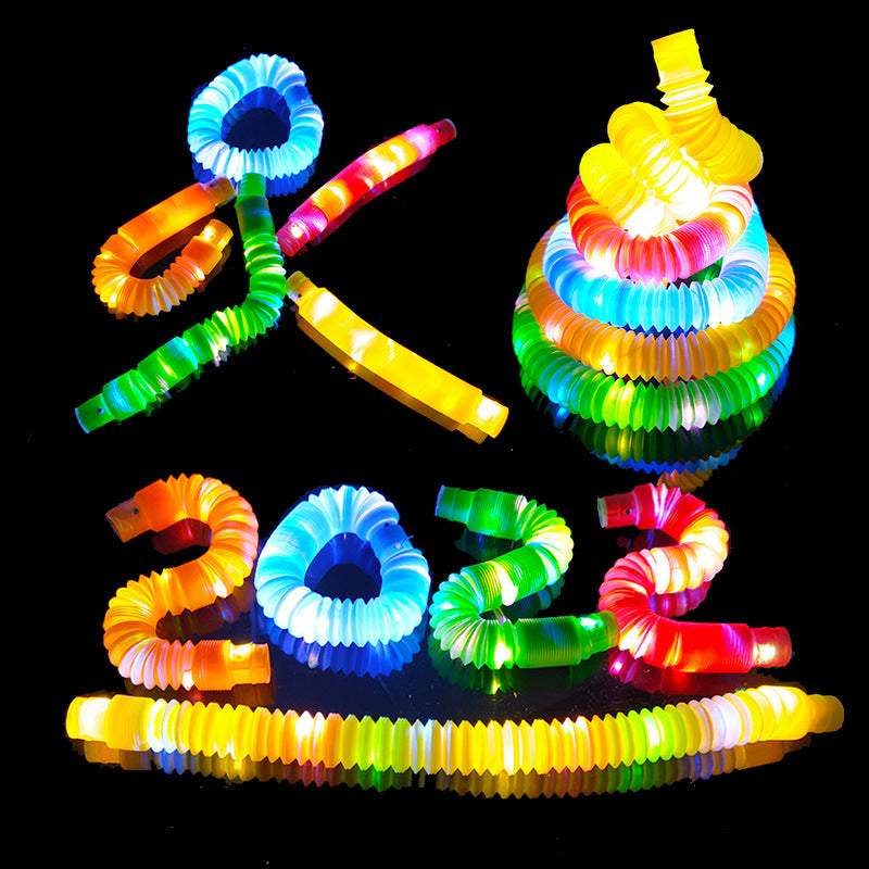 Pop Tube Color Plastic Flash Led Stretch Bellows Vent Telescopic Tube Decompression Glowing Toys 10 Pcs - Ectron Online