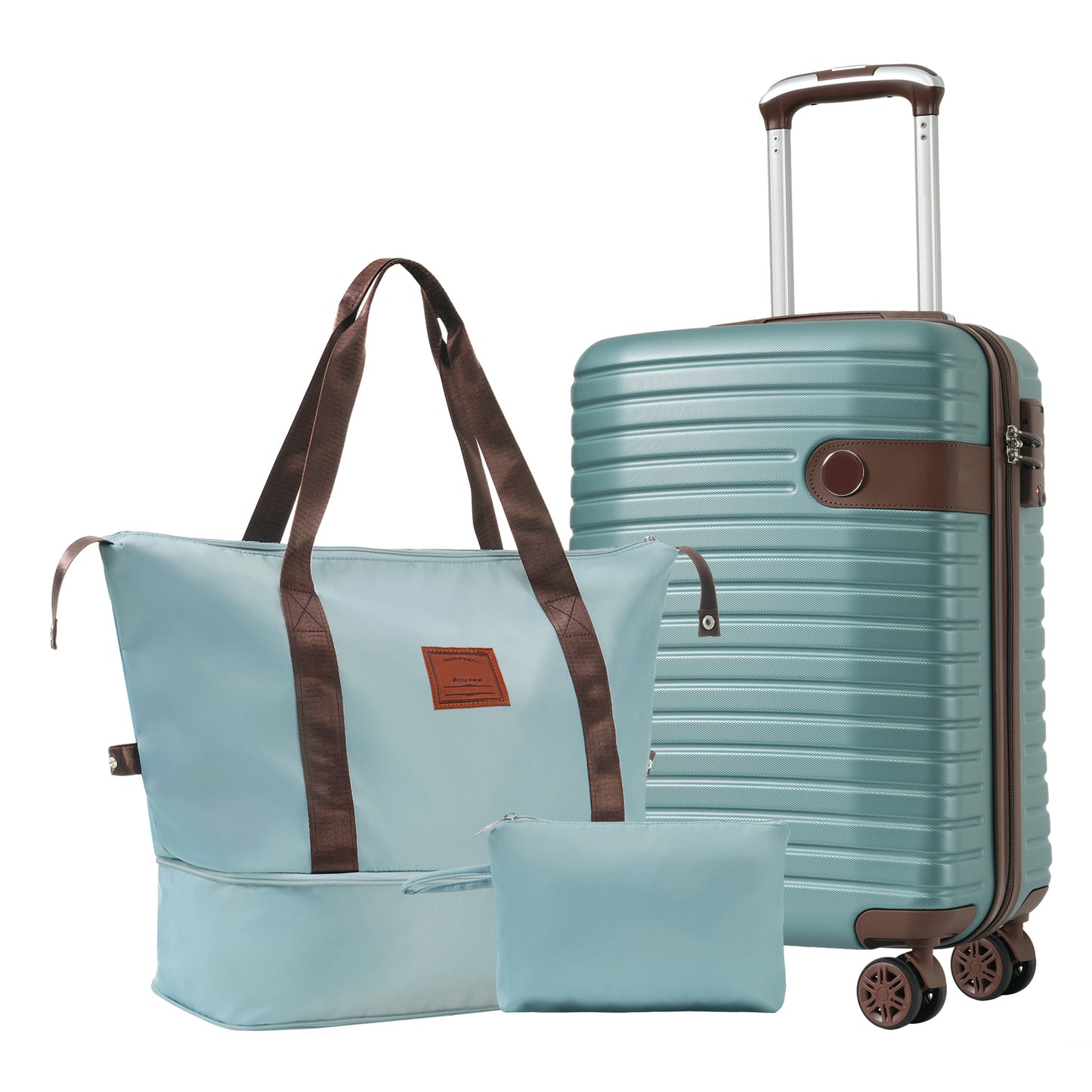 Luggage Sets 3 Piece Carry on Luggage 22x14x9 Airline Approved, Lightweight Hardshell ABS Suitcases with Wheels, 20 inch, Blue - Ectron Online