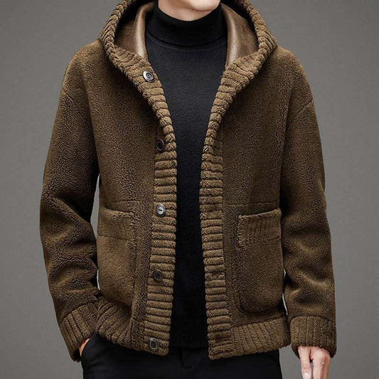 Double-Sided Cashmere Hooded Jacket Fur-integrated Double-sided Cashmere Hoo | Ectron Online