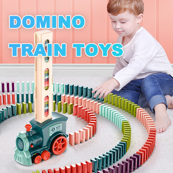 Domino Train Toys Baby Toys Car Puzzle Automatic Release Licensing Electric Building Blocks Train Toy - Ectron Online