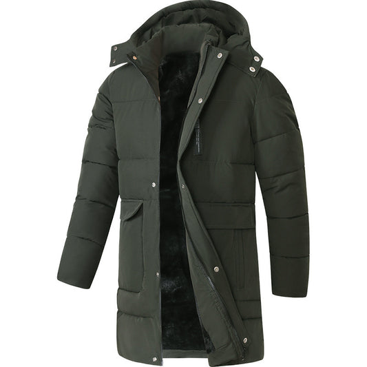 Fashionable Long Velvet Padded Coat - Thickened & Warm Fashionable Warm Long Velvet Padded Thic | Ectron Online