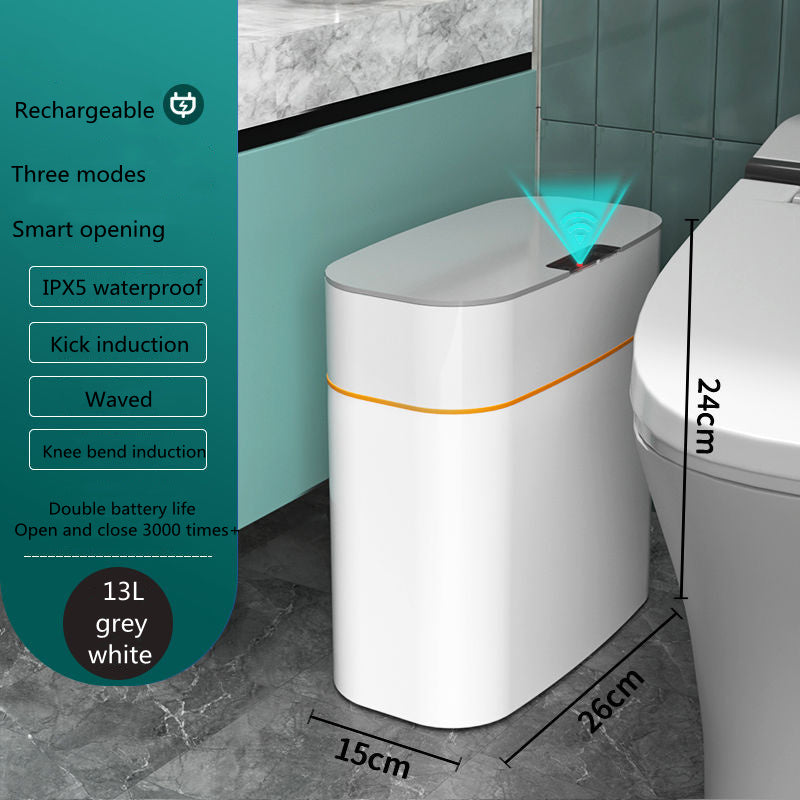 Smart Trash Can With Lid For Bedroom And Living Room Kitchen Storage Box Trash Can Induction Small Car Box Automatic Smart Dustbin Smart Trash Bin - Ectron Online