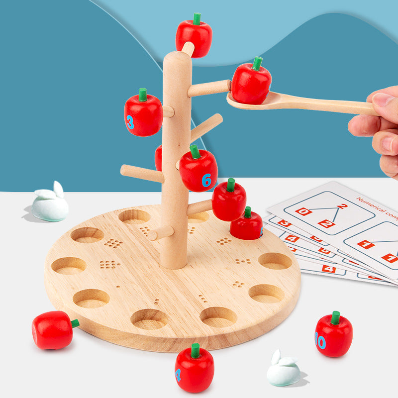 Montessori Early Education Digital Spelling Puzzle Picking Apple Toy Exercise Small Hand Fine Focus Picking Apple Game - Ectron Online