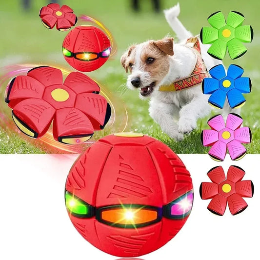 Dog Toys Ball with Lights Interactive Dog Toys Pet Toy Flying Saucer Ball UFO Magic Ball Flying Saucer Ball Dog Toy - Ectron Online