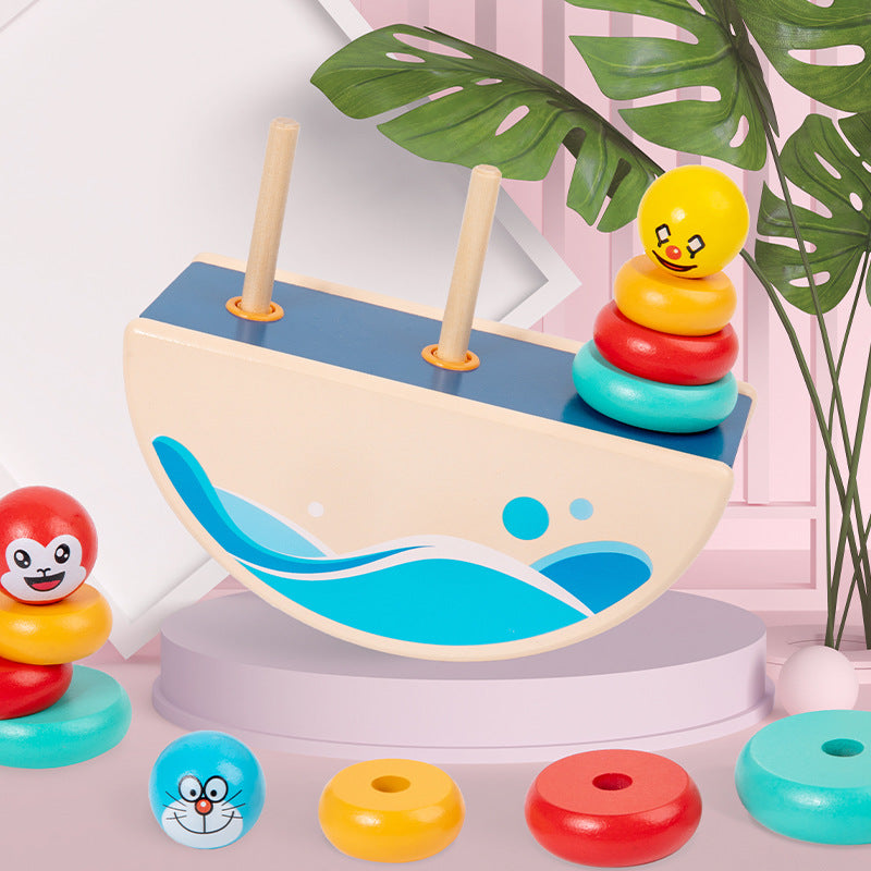 Wooden Balance Set Of Columns Children's Toys Baby Hand-Eye Coordination Logical Thinking Training Early Education Enlightenment Puzzle Building Blocks - Ectron Online