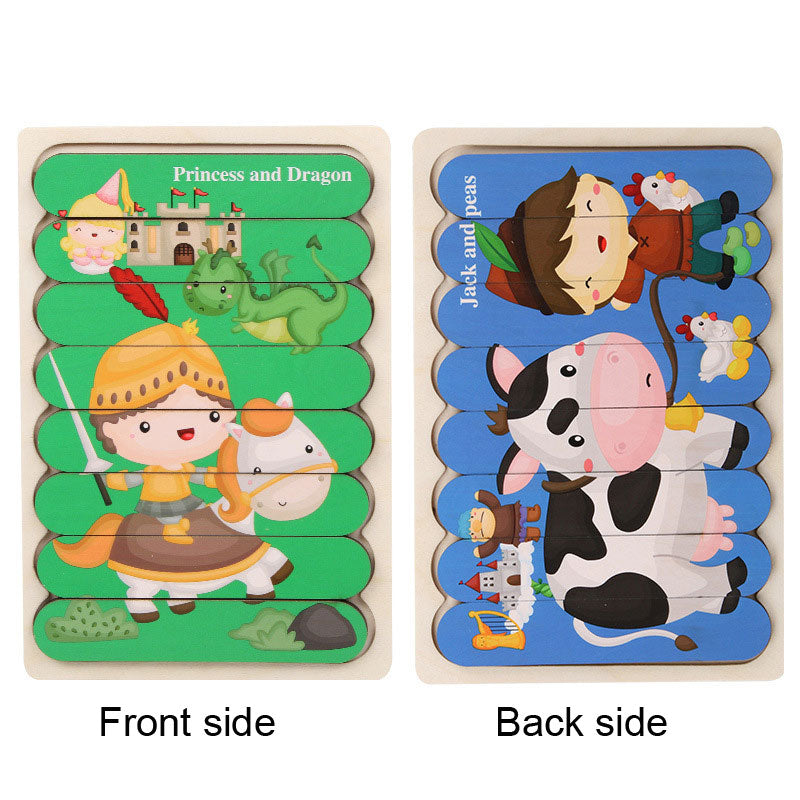 Wooden Creative Strip Puzzle Children's Educational Early Childhood Enlightenment Cognitive Cartoon Animal Puzzle Board Toys - Ectron Online