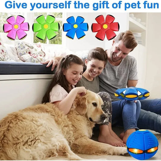 Dog Toys Ball with Lights Interactive Dog Toys Pet Toy Flying Saucer Ball UFO Magic Ball Flying Saucer Ball Dog Toy - Ectron Online