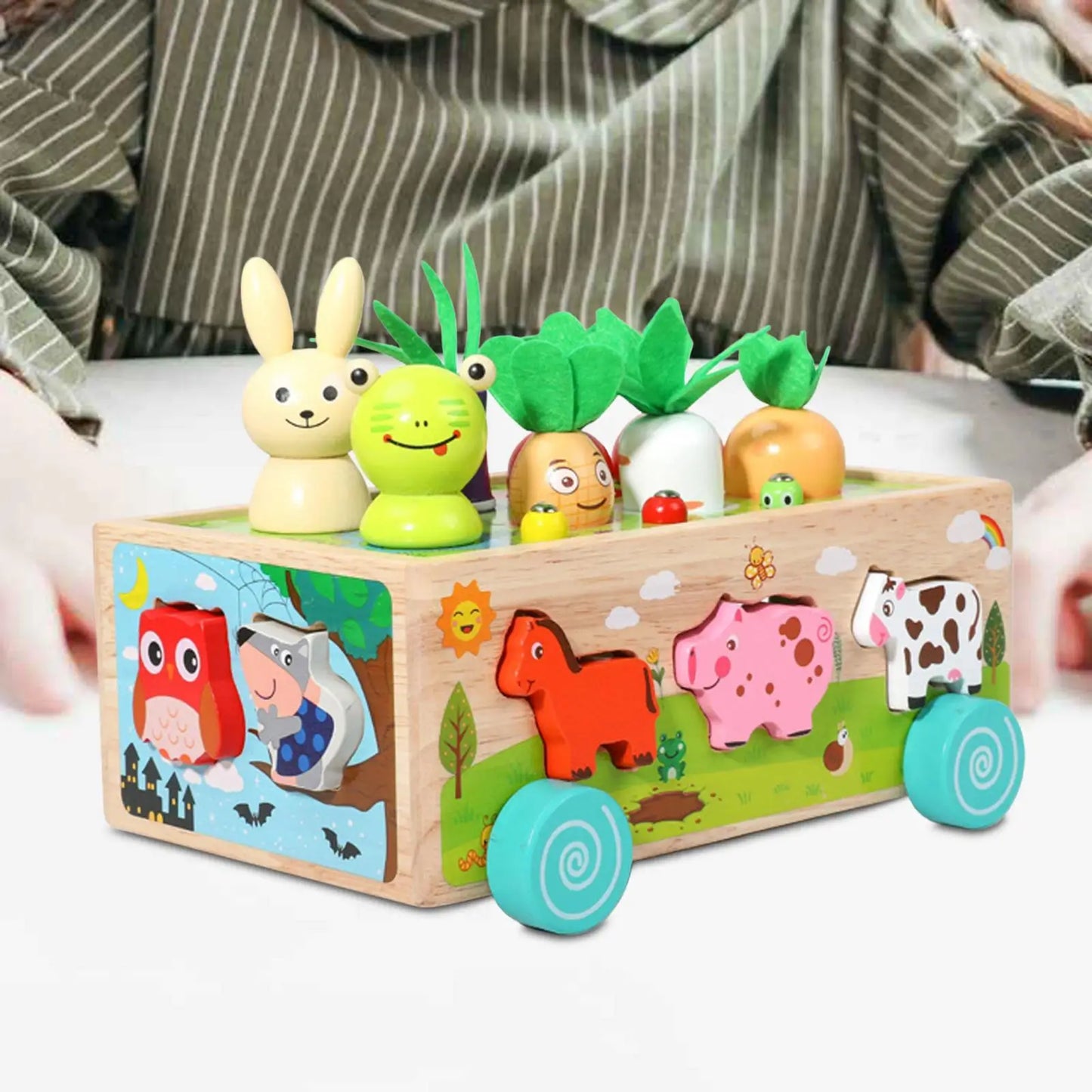 Montessori Toys Developmental Toy Carrot Harvest Game Wooden Toy Preschool Learning for Holiday Gift Ages 3 4 5 Years Old Kids - Ectron Online