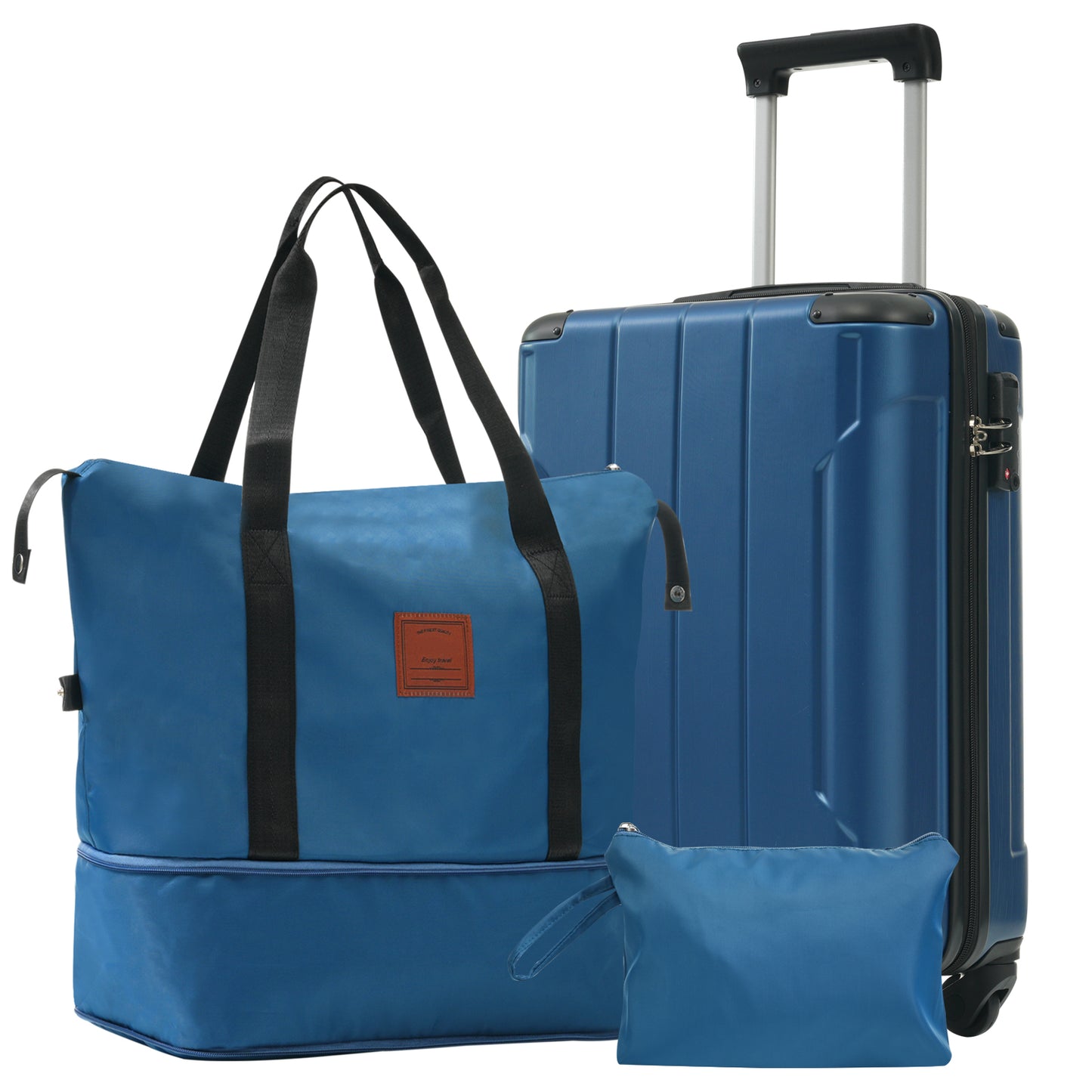 Hardshell Luggage Sets 3 Piece Carry-on Suitcases with Wheels, TSA Lock for Men Women, Blue (20in) - Ectron Online