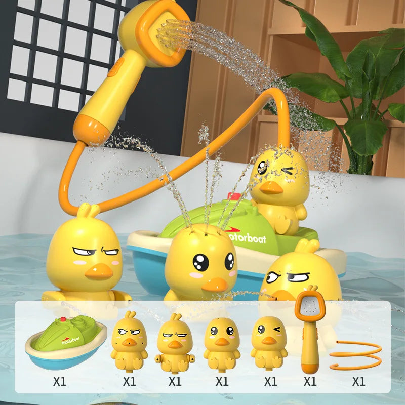 Cute Duck Electric Water Spray Bathroom Bathing Toys Baby Bath Toys Kids Bath And Shower Bathtubs Interactive Boy girl Gifts - Ectron Online