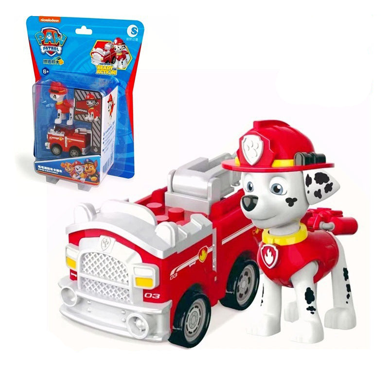 Wangwang Team's Dagong Toy Overlooking Tower Scene Backwheel Car Children's Brainstorming Assembled Building Block Patrol Car - Ectron Online