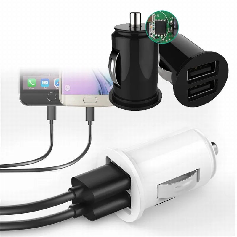 Car Truck Dual 2 Port USB Mini Charger Adapter 12V Power - Ectron Online