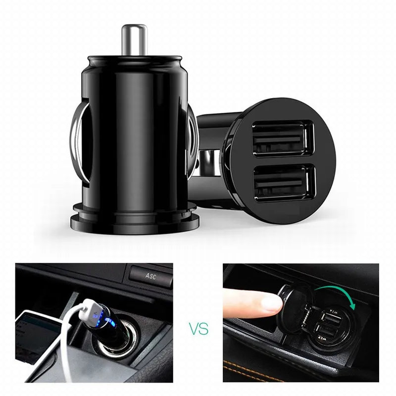Car Truck Dual 2 Port USB Mini Charger Adapter 12V Power - Ectron Online
