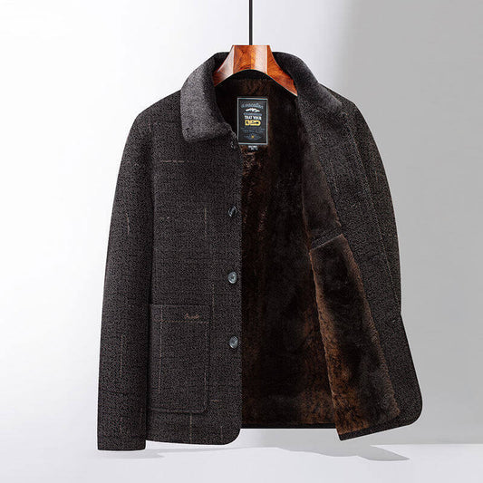 Daddy Fleece-Lined Thickened Chenille Cotton Padded Coat