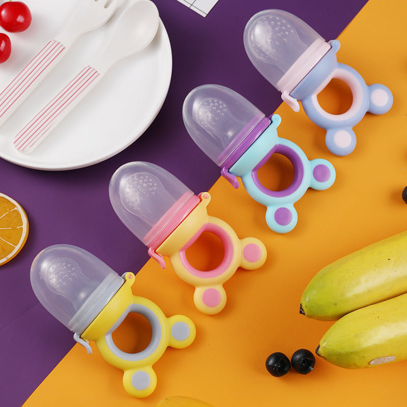 Baby products baby pacifier fruit and vegetable silicone baby nutrition fruit and vegetable mesh bag complementary food feeder - Ectron Online