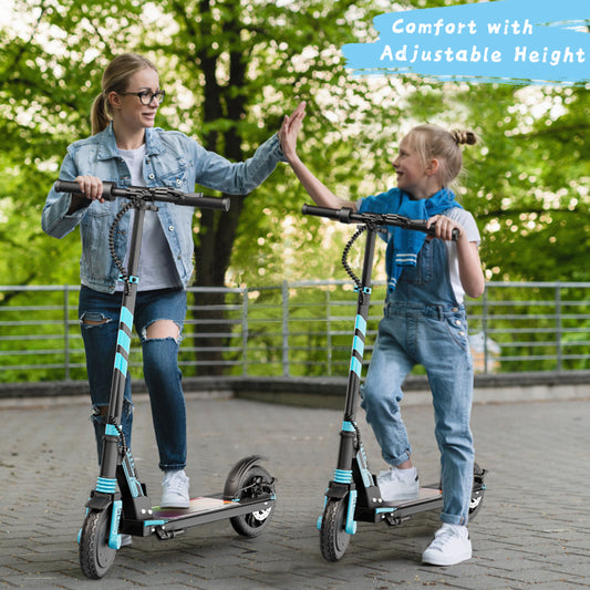 E200 Electric Scooter for kids in an outdoor setting showing the deck and handlebars