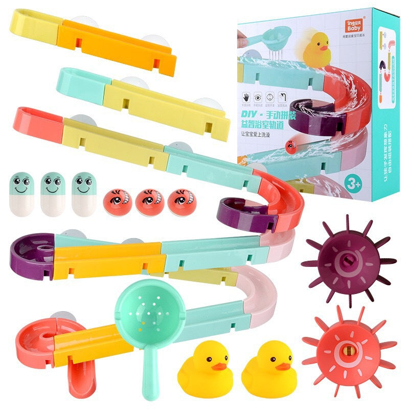 Bath Toys Baby Bathroom Playing Water Assembled Track Slider Toys - Ectron Online