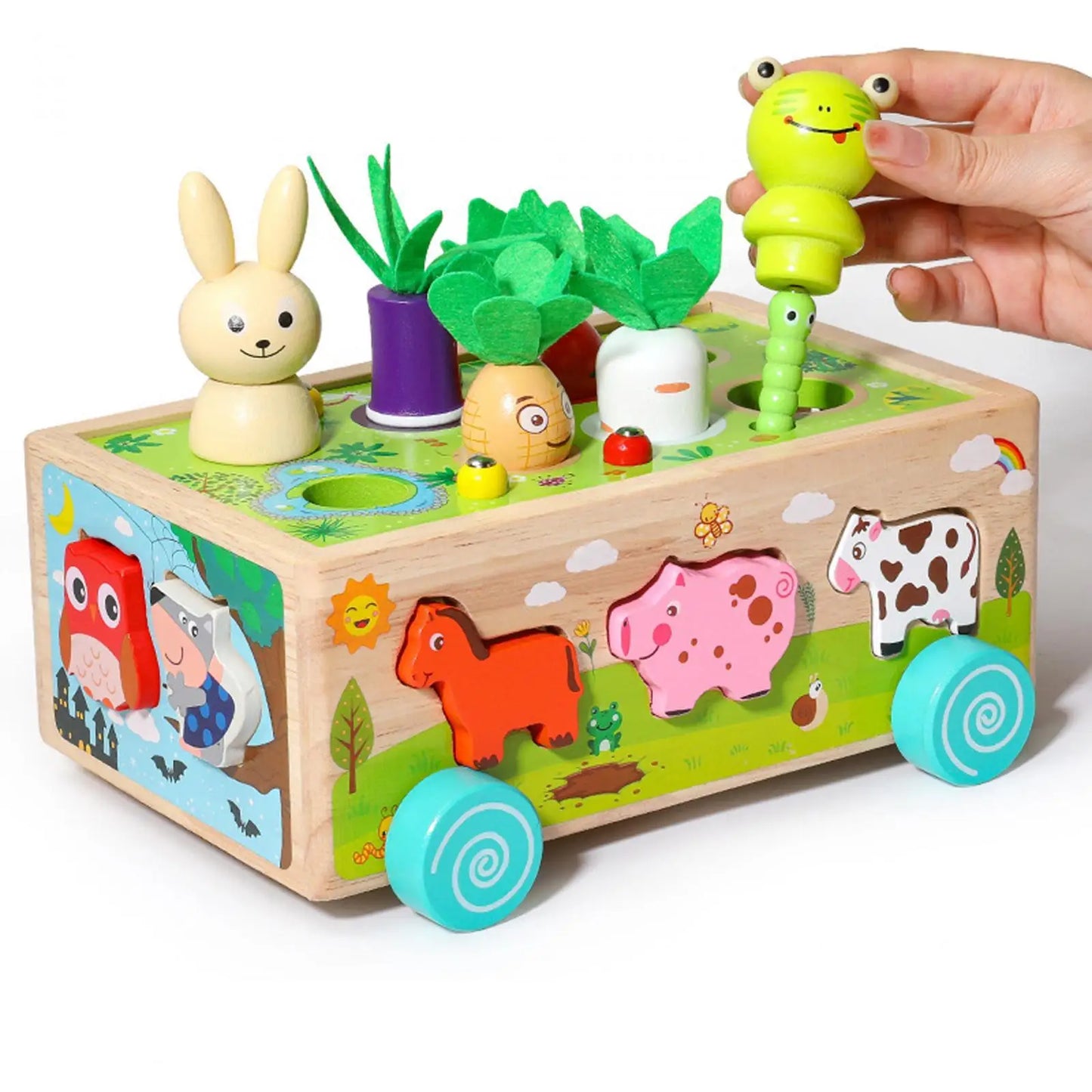 Montessori Toys Developmental Toy Carrot Harvest Game Wooden Toy Preschool Learning for Holiday Gift Ages 3 4 5 Years Old Kids - Ectron Online