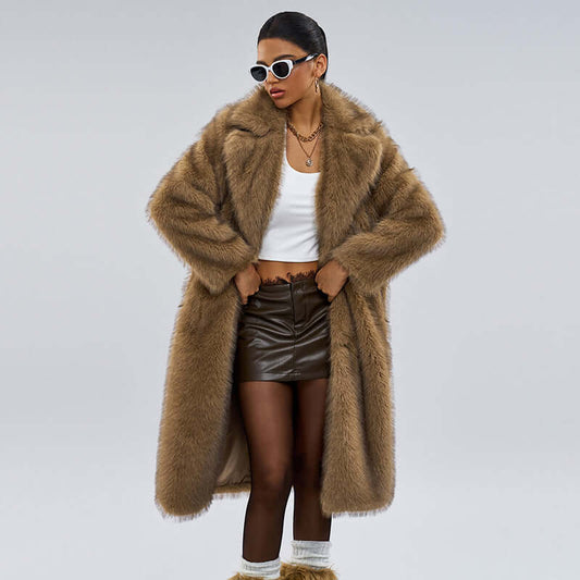 Extended Faux Fur Overcoat Autumn And Winter Extended Imitation Fur | Ectron Online