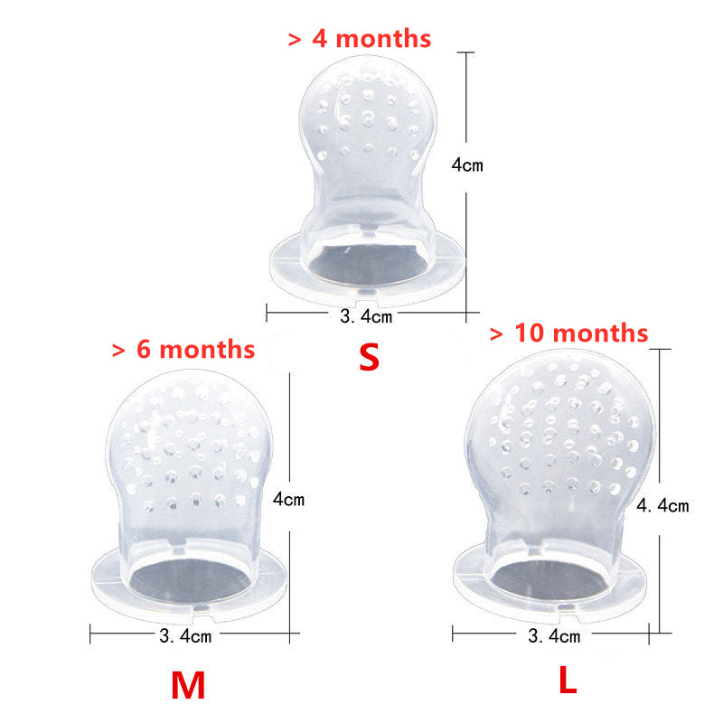 Baby products baby pacifier fruit and vegetable silicone baby nutrition fruit and vegetable mesh bag complementary food feeder - Ectron Online